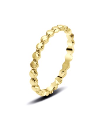 Gold Plated Dot Strip Silver Ring NSR-3357-GP